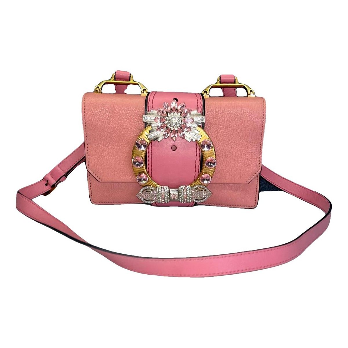 Miu Lady leather crossbody bag