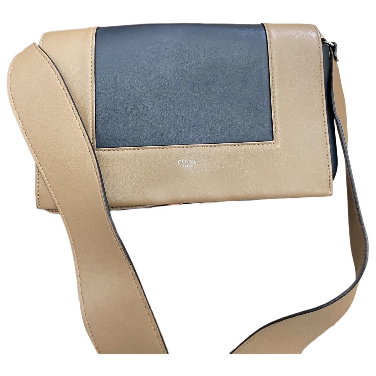 Frame leather handbag