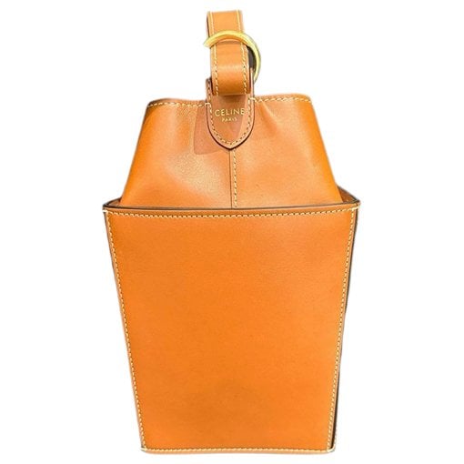 Clasp box leather handbag