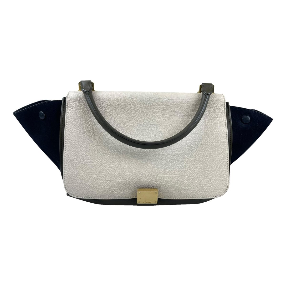 Trapèze leather handbag