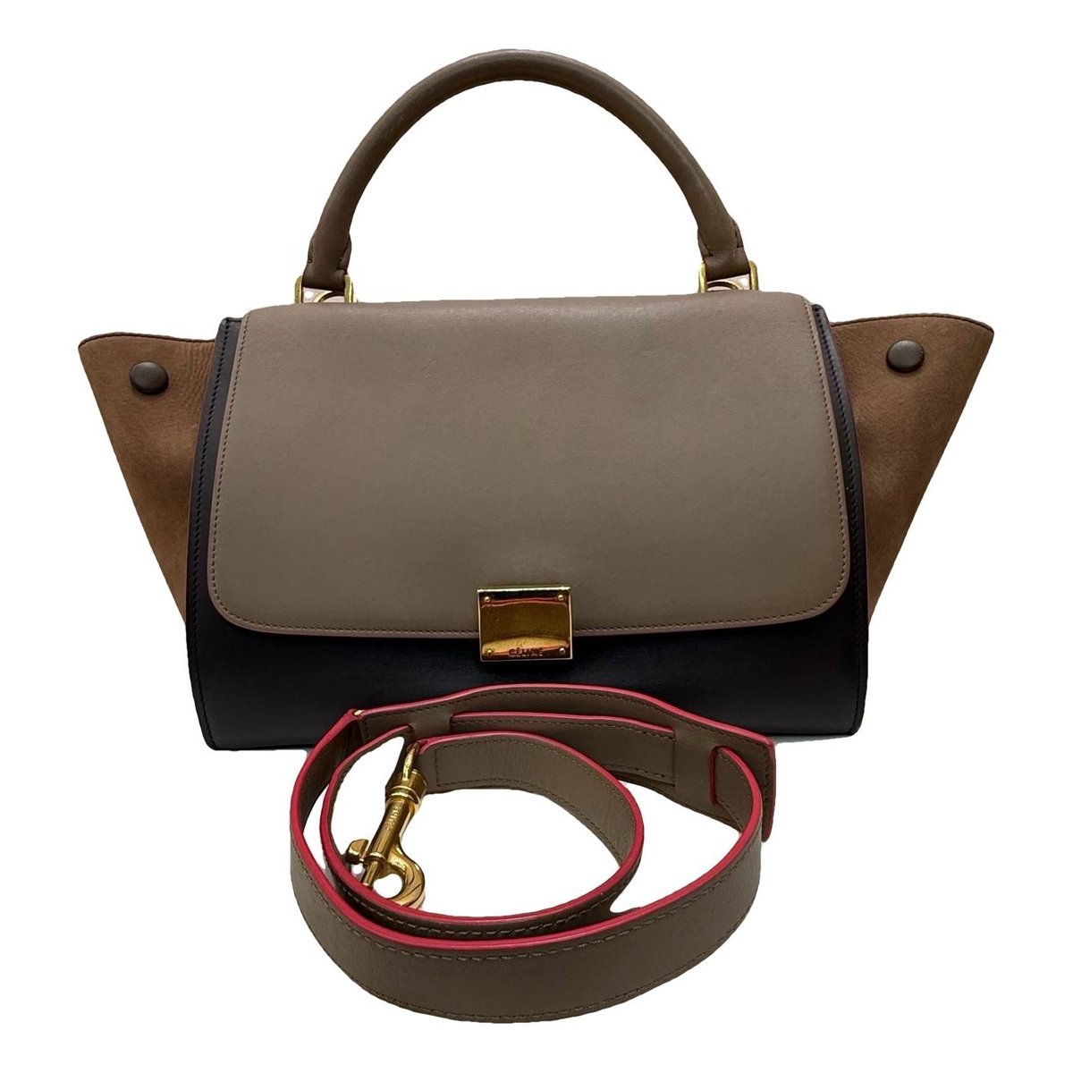 Trapèze leather handbag