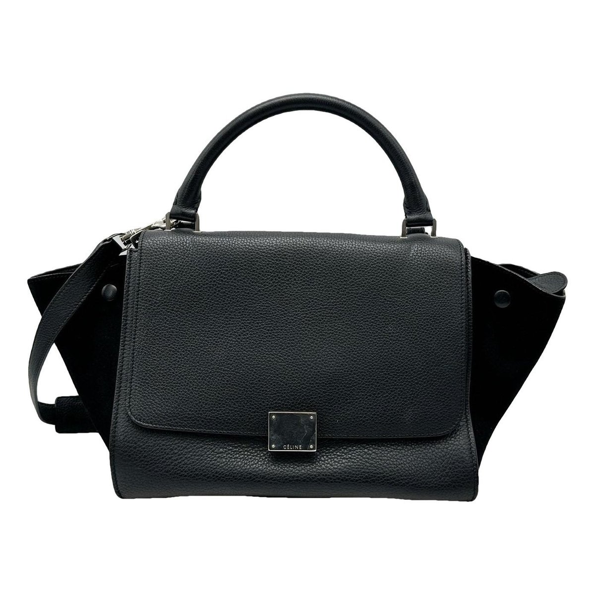 Trapèze leather handbag