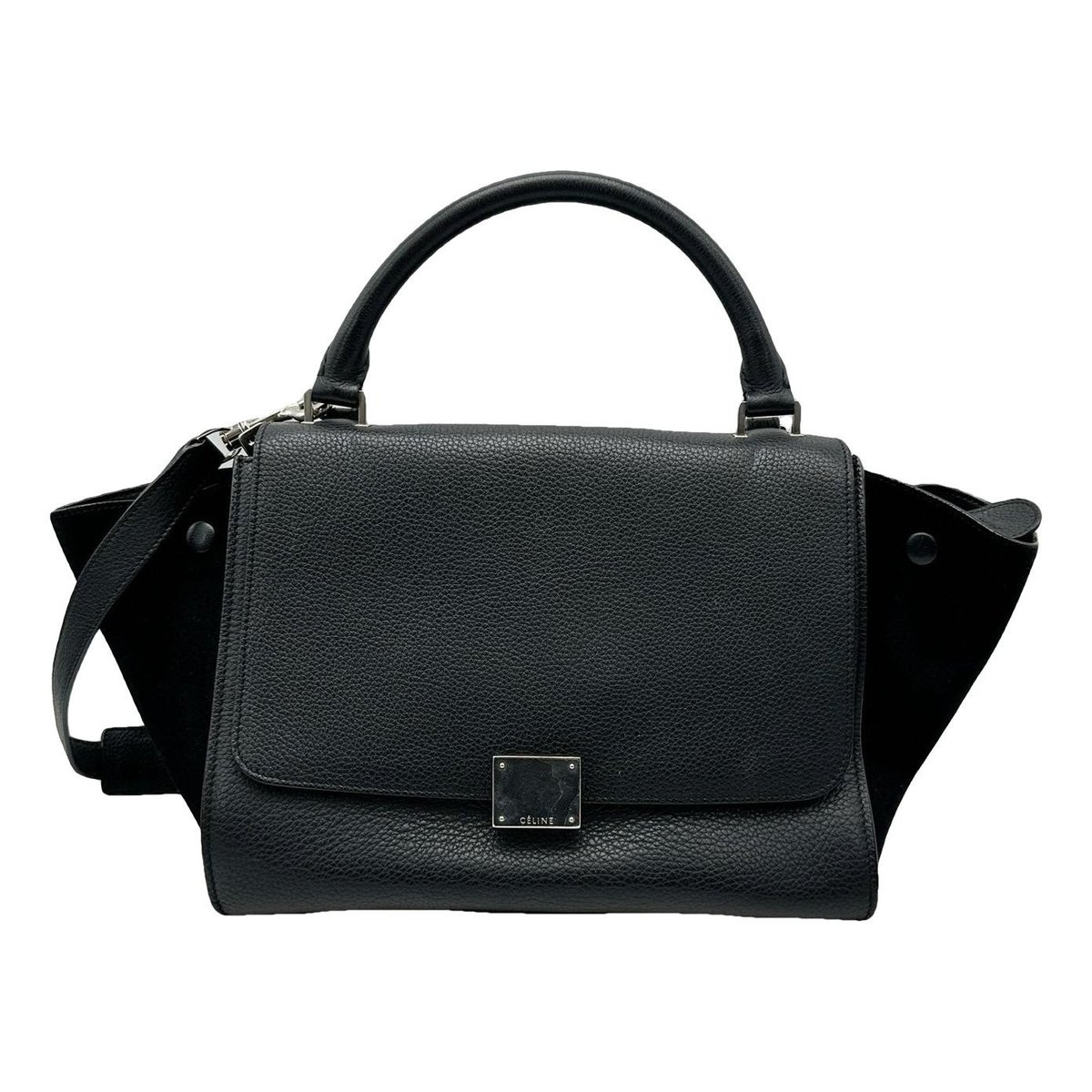 Trapèze leather handbag