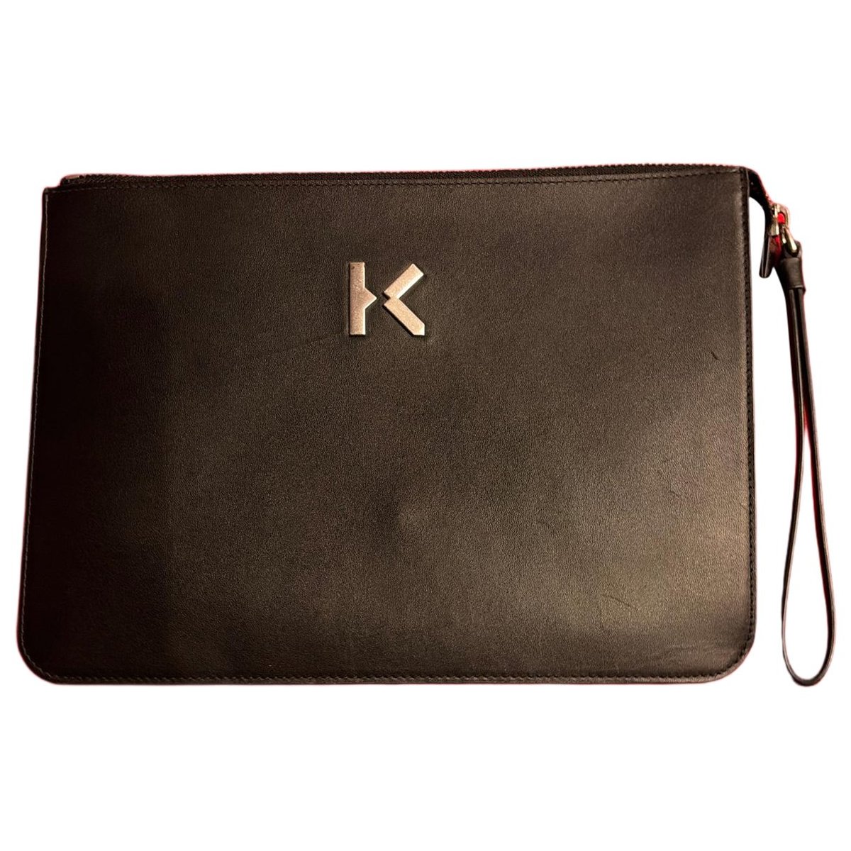 Leather clutch bag