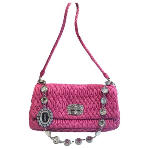 Miu Crystal leather handbag