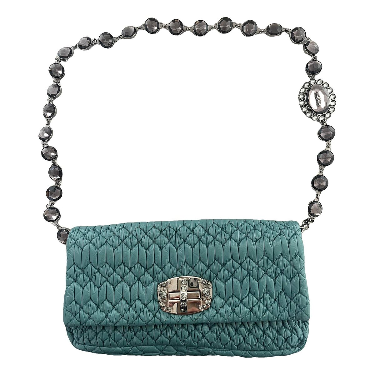 Miu Crystal patent leather crossbody bag