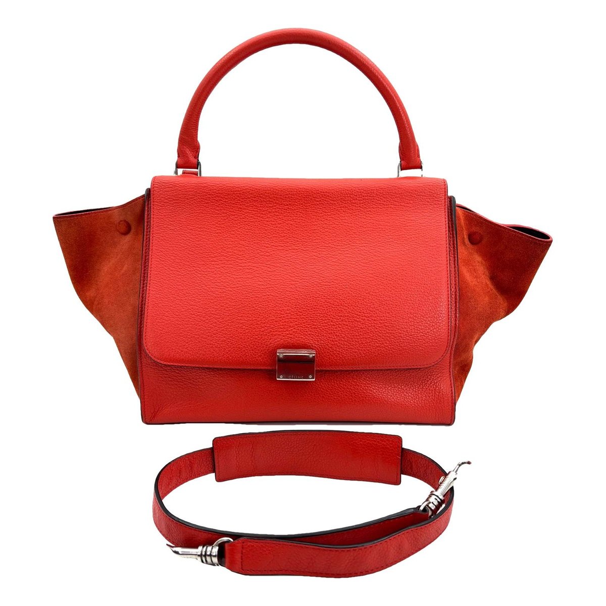 Trapèze leather handbag