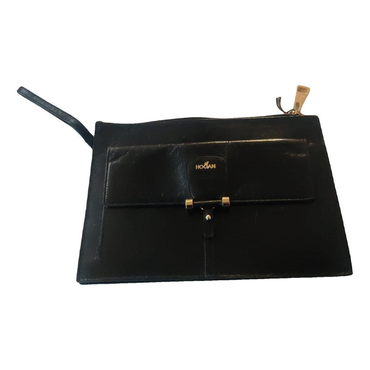 Leather clutch bag