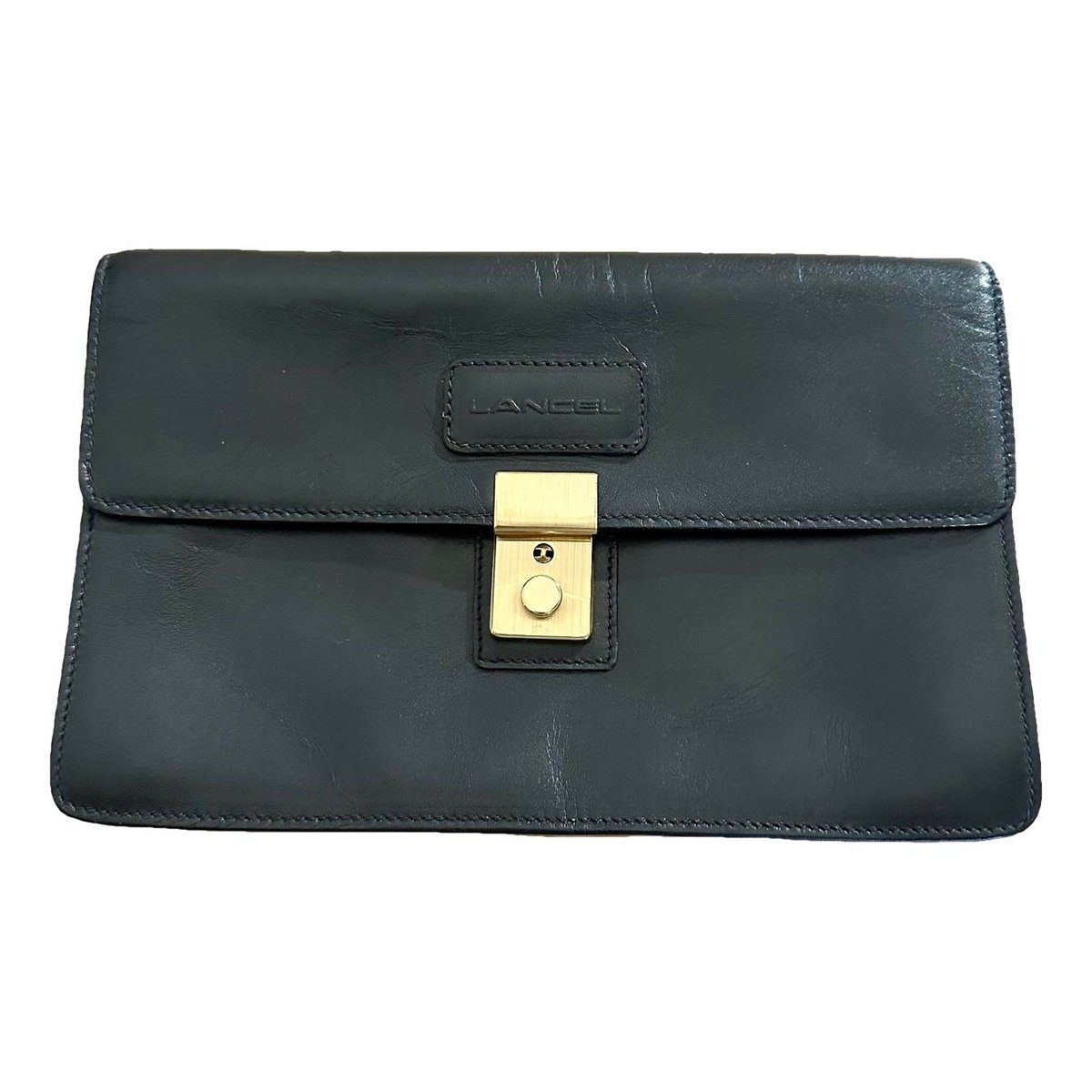 Lettrines leather clutch bag