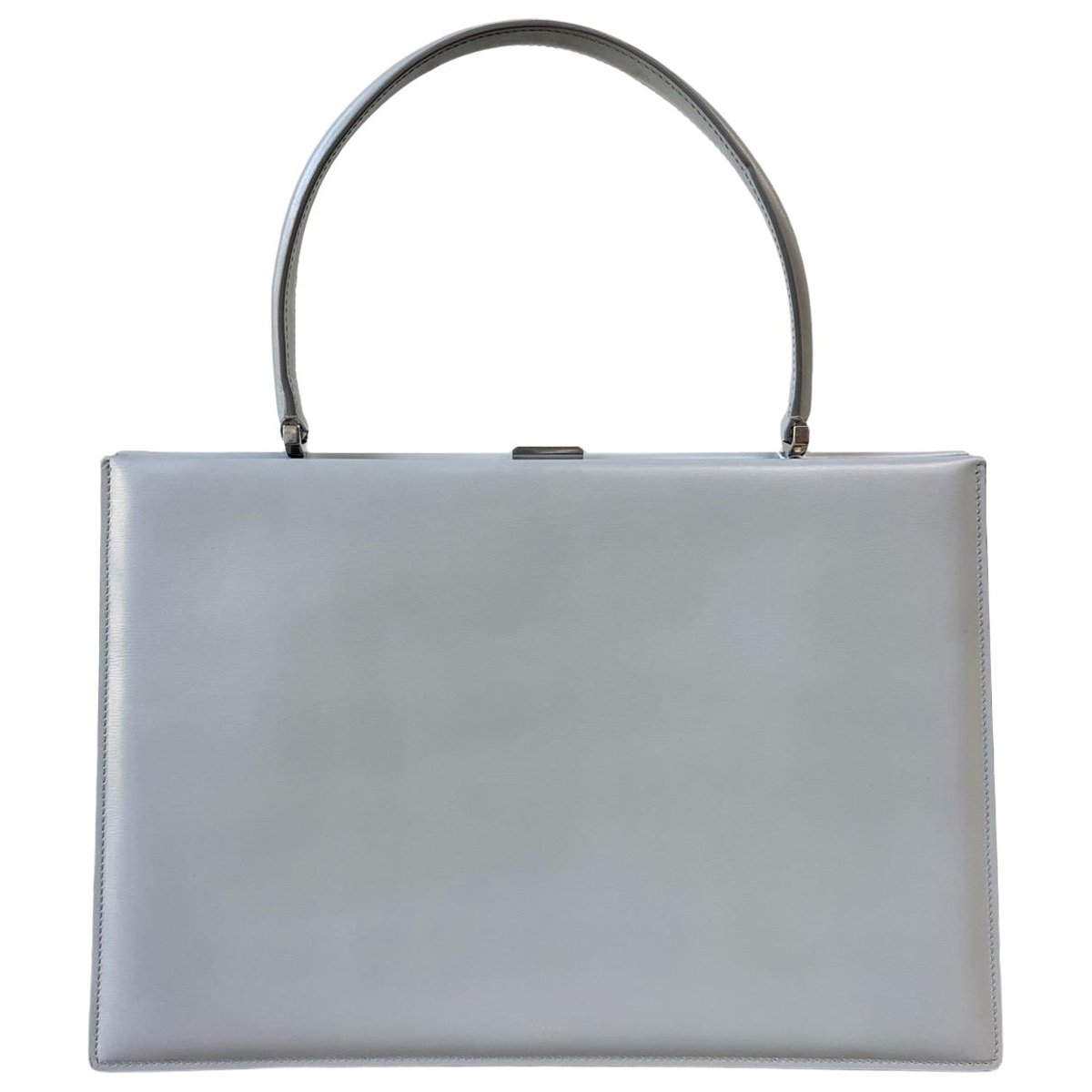 Clasp leather handbag