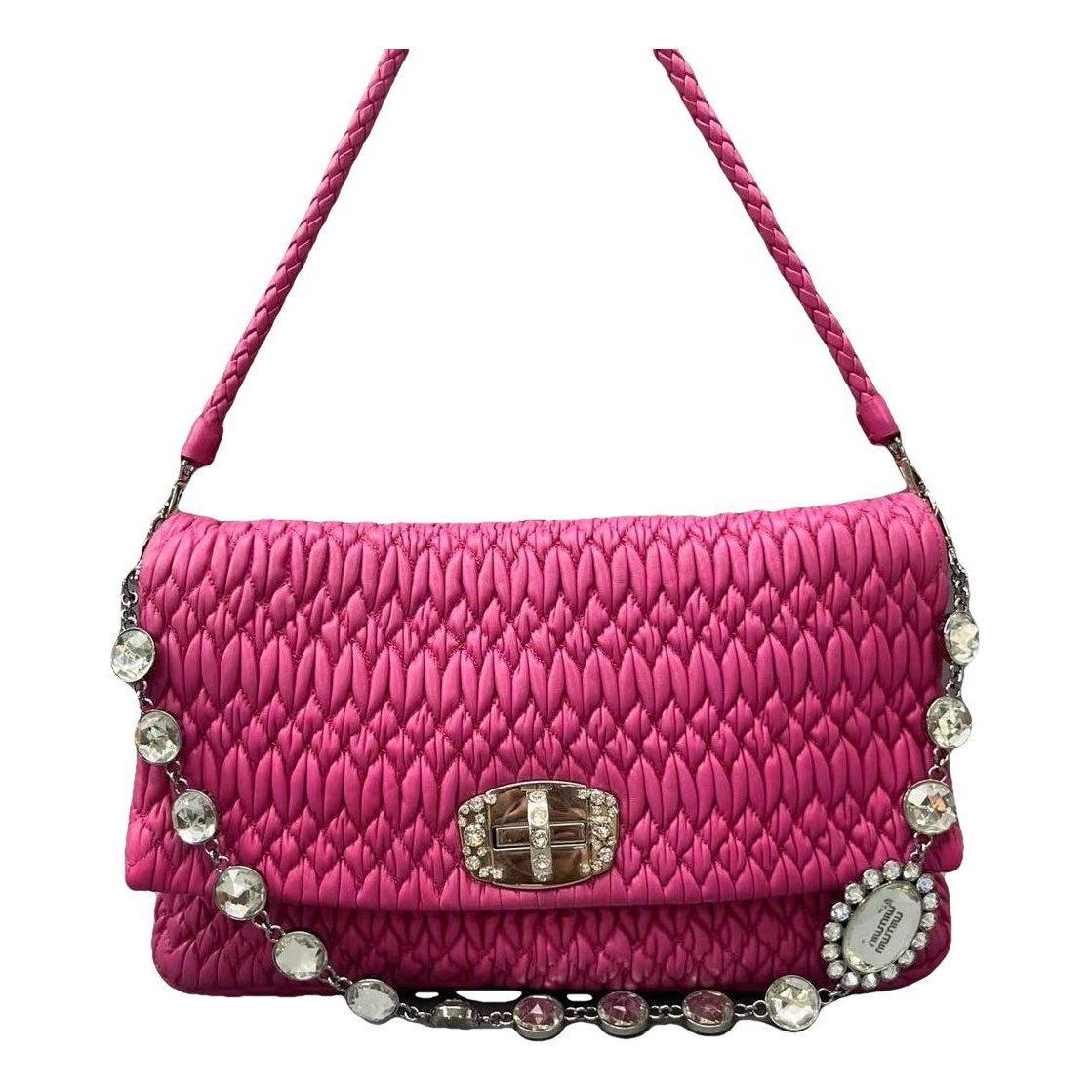 Miu Crystal leather handbag