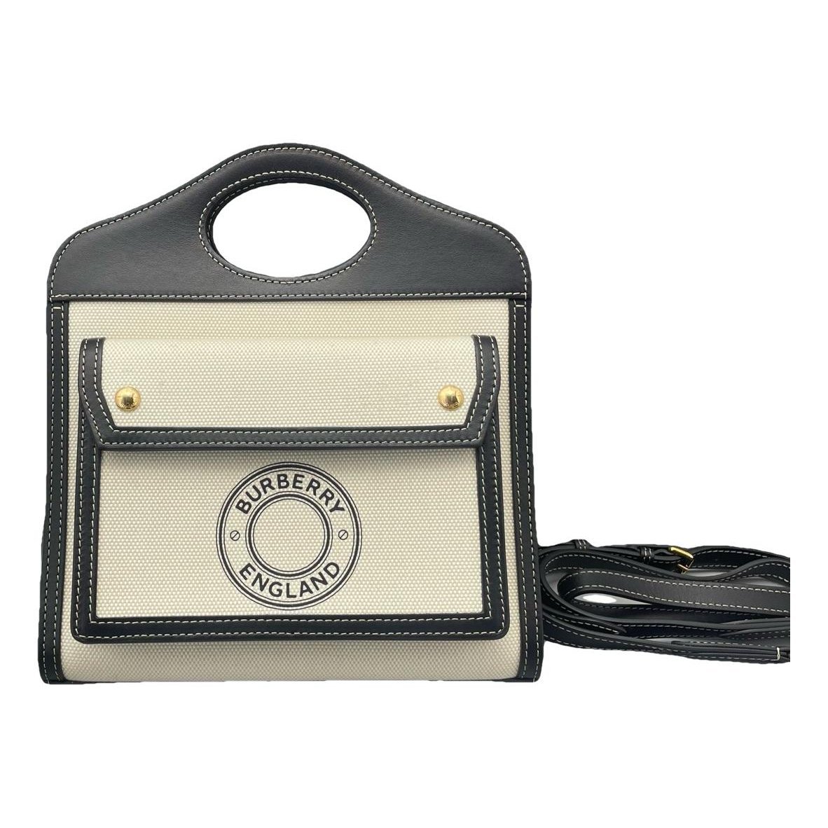 Pocket leather handbag