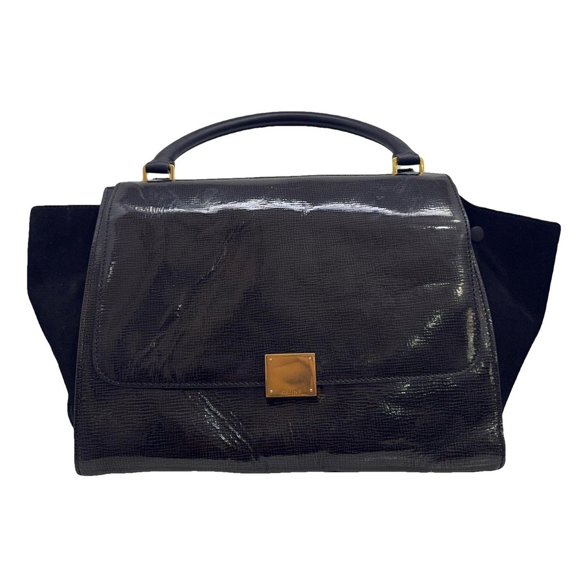 Trapèze leather handbag