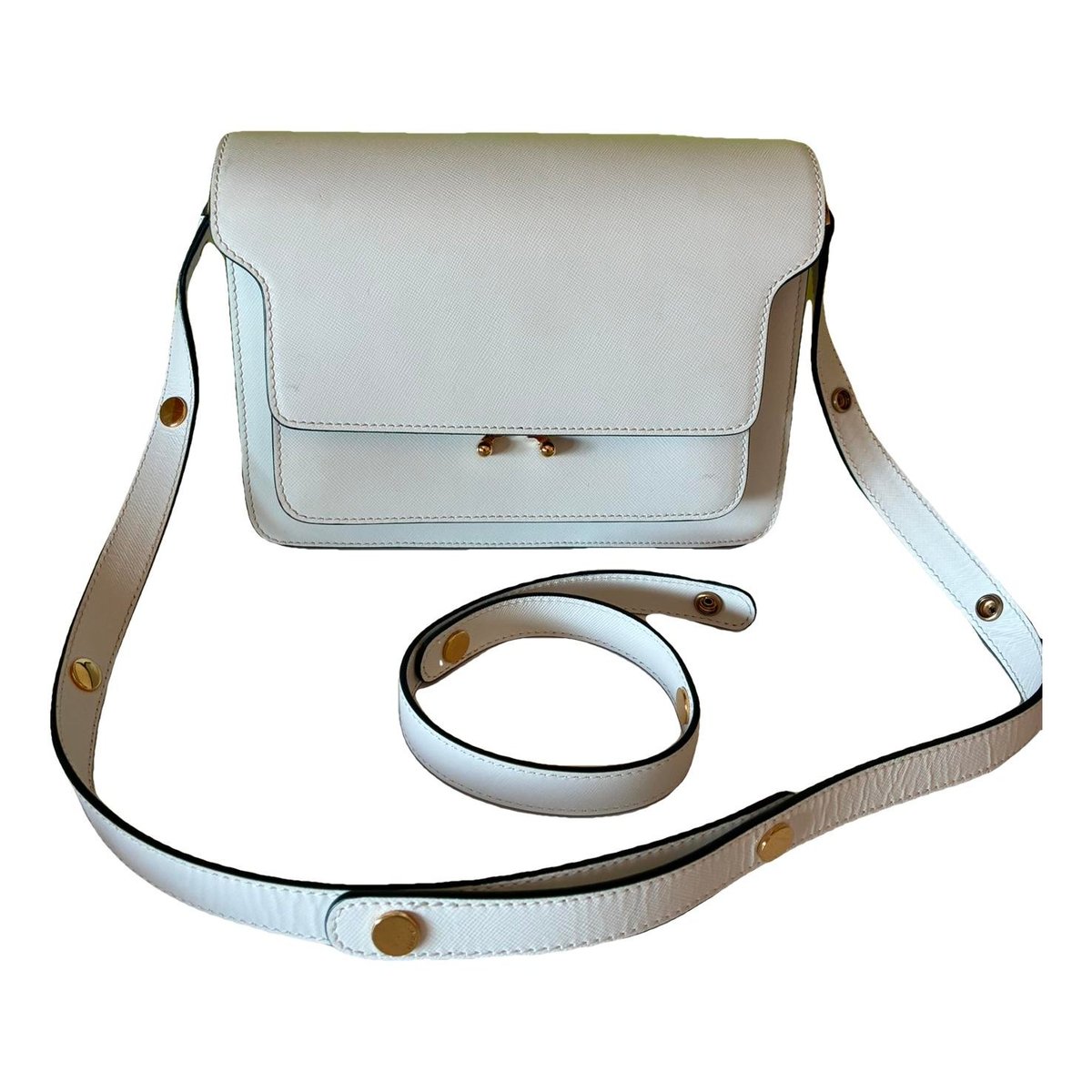 Trunk leather crossbody bag
