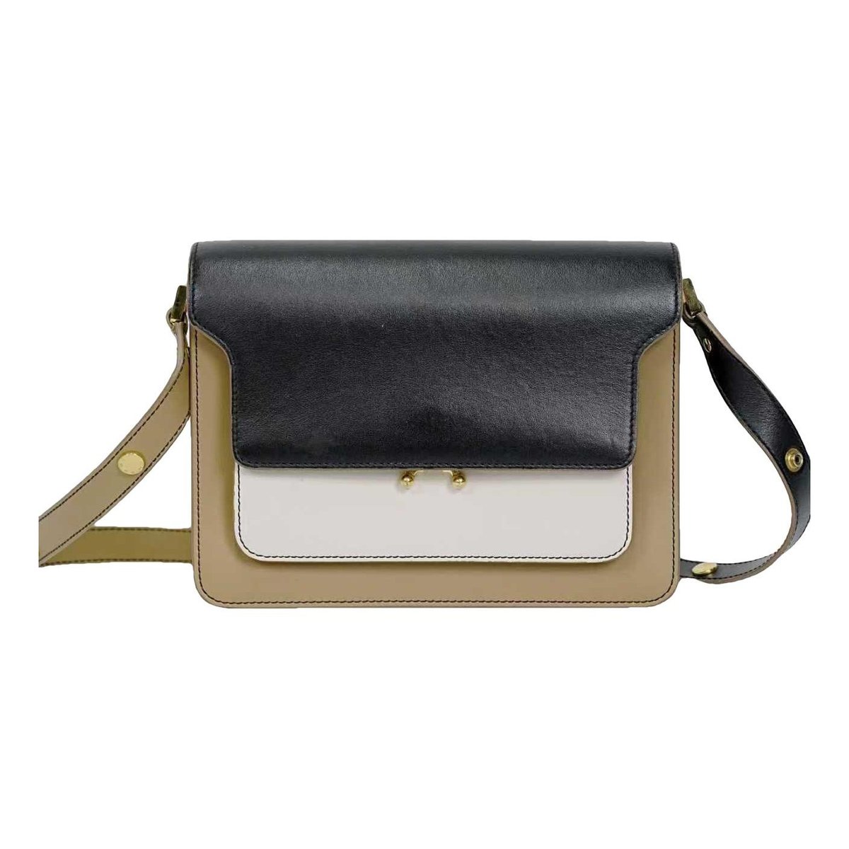 Trunk leather crossbody bag