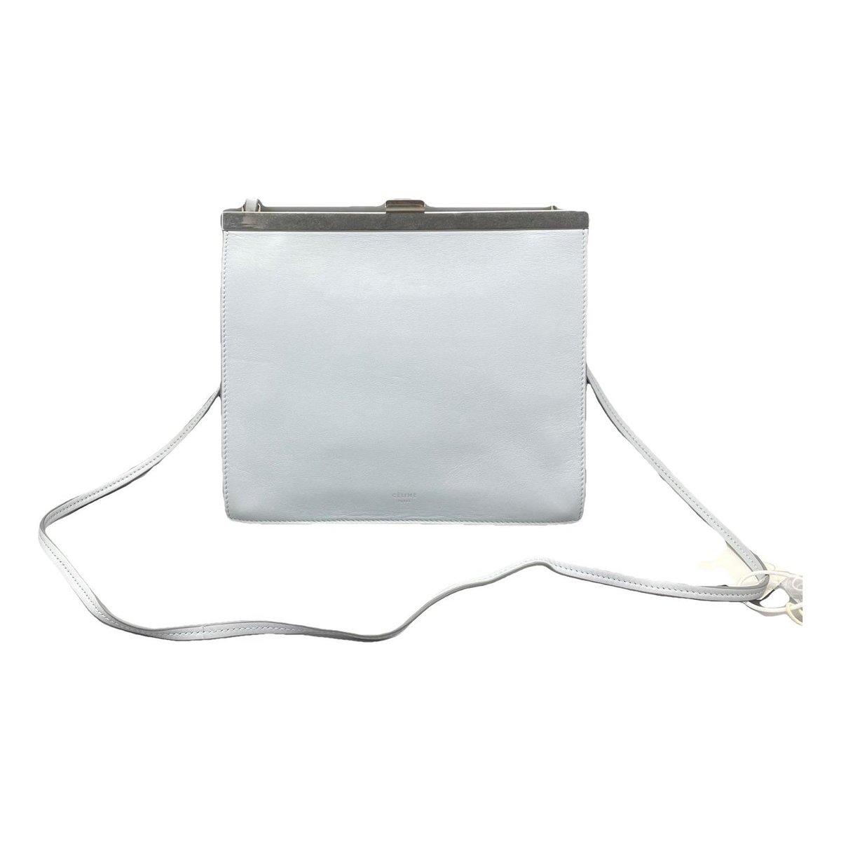 Clasp leather handbag