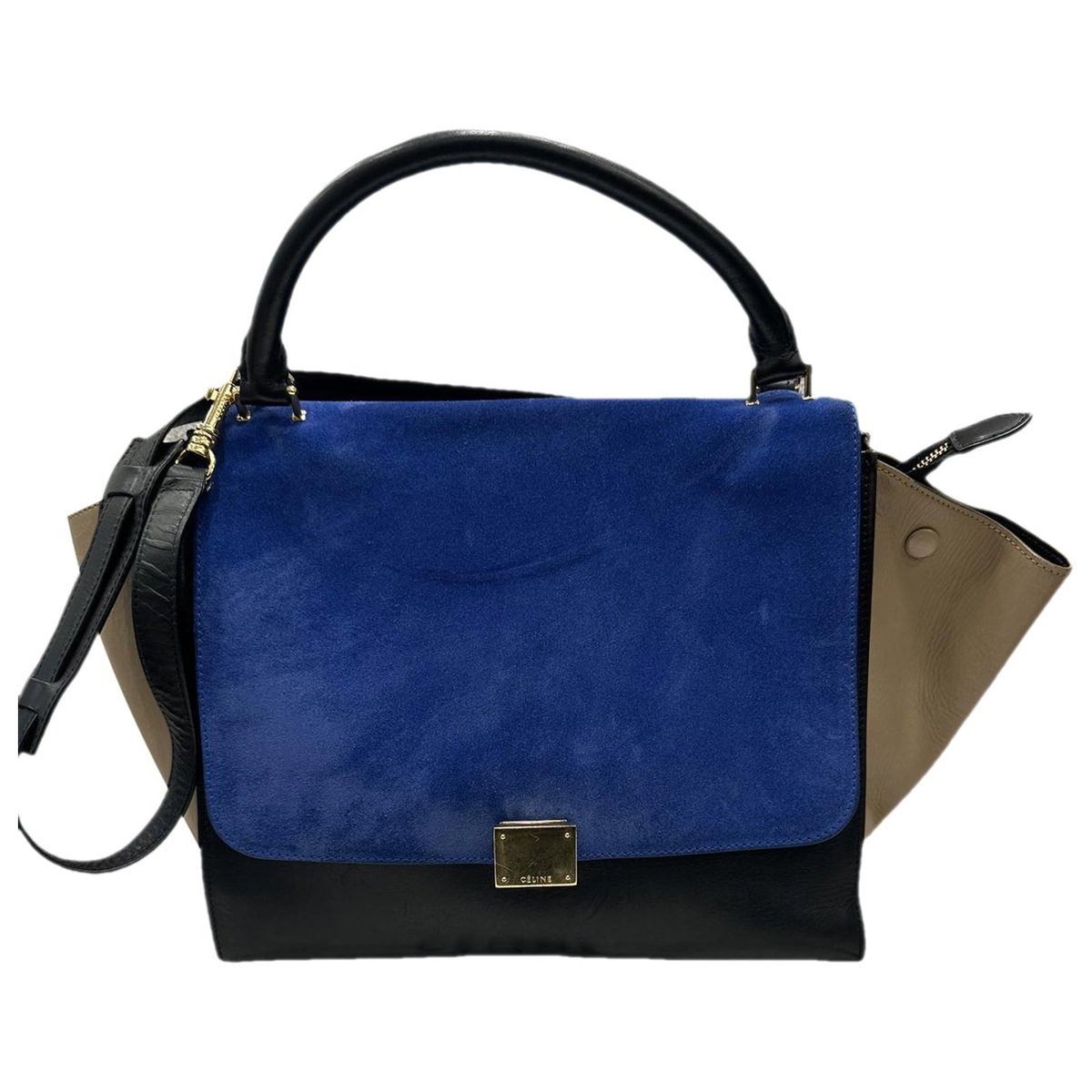 Trapèze leather handbag