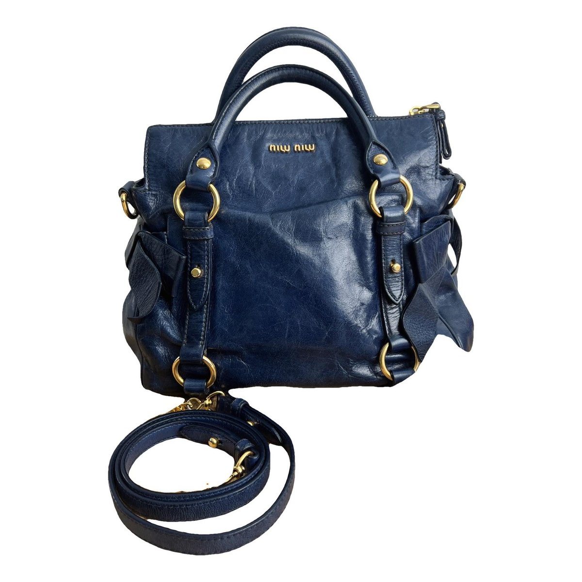 Bow bag leather handbag