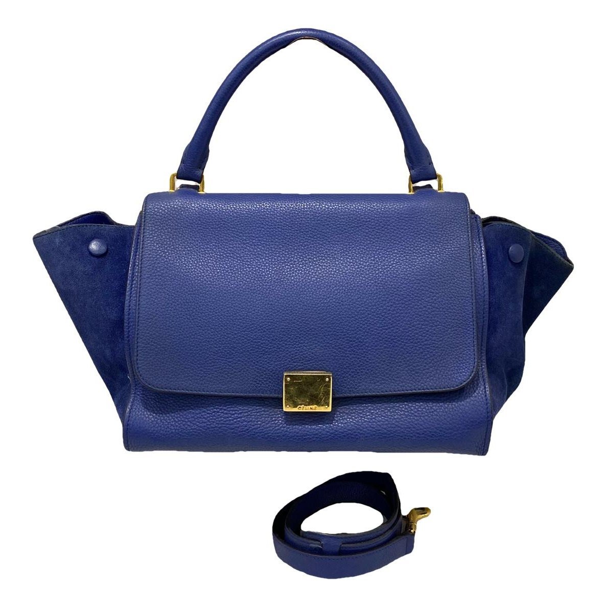 Trapèze leather handbag