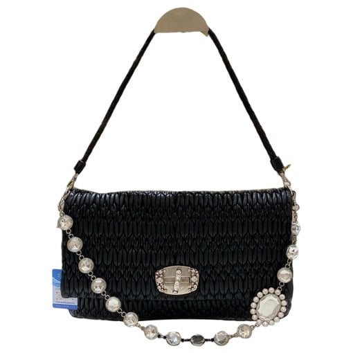 Miu Crystal leather handbag