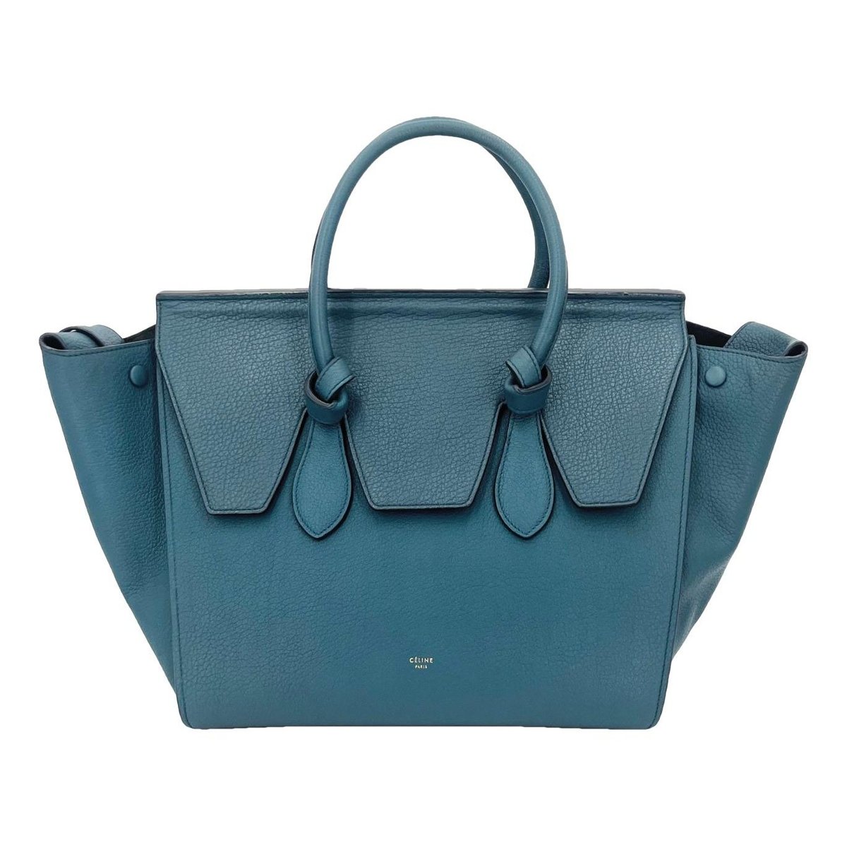 Tie leather handbag