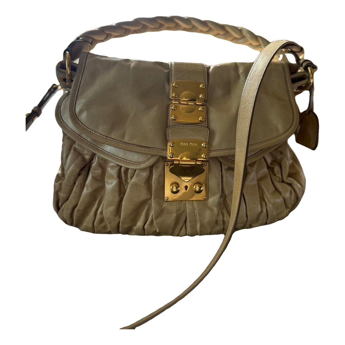 Coffer leather handbag