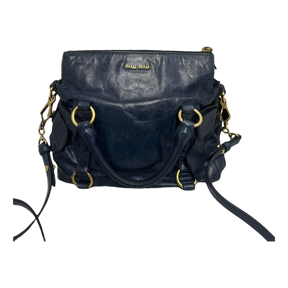 Bow bag leather handbag