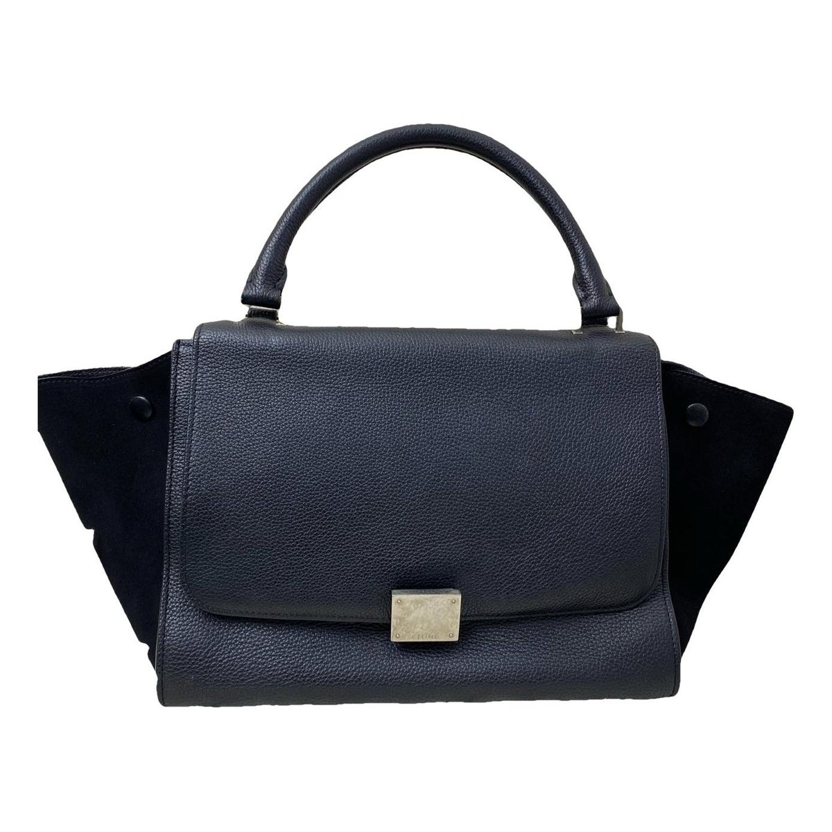 Trapèze leather handbag