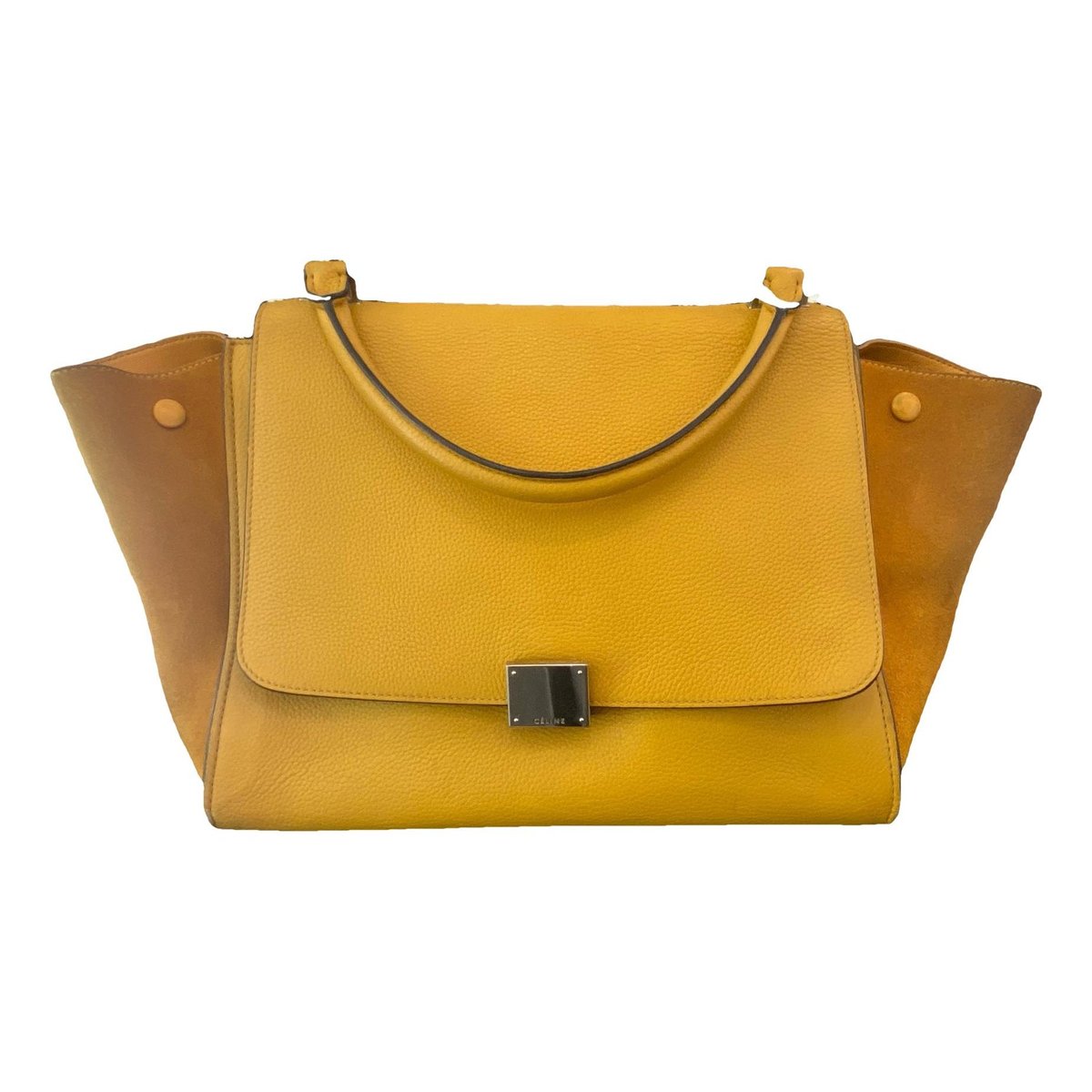 Trapèze leather handbag