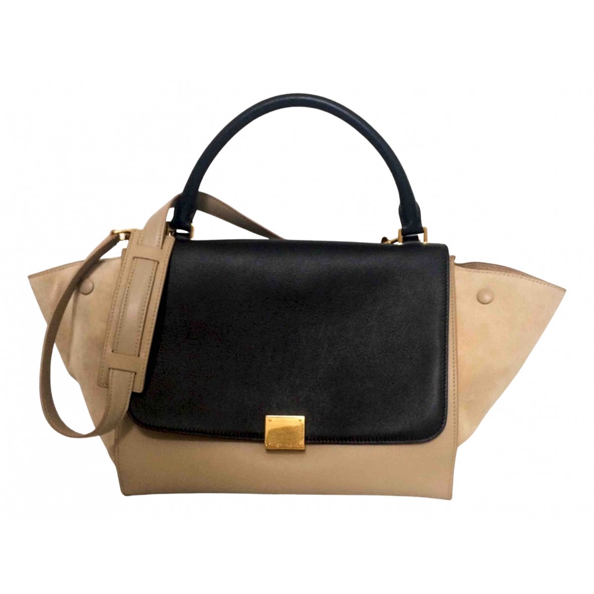 Trapèze leather crossbody bag