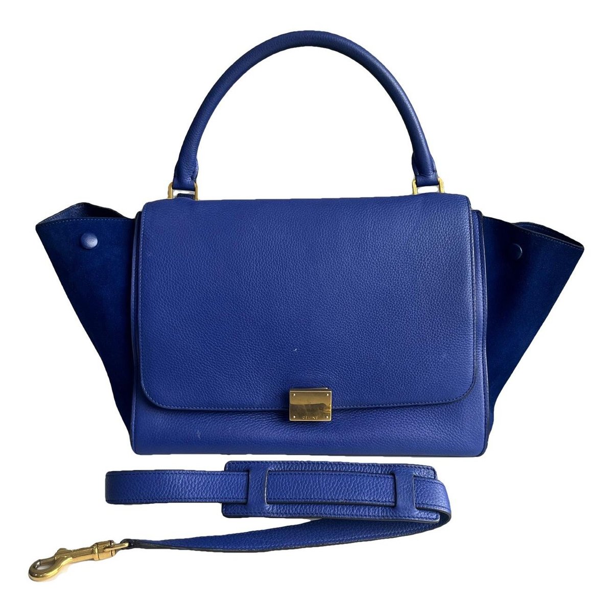 Trapèze leather handbag