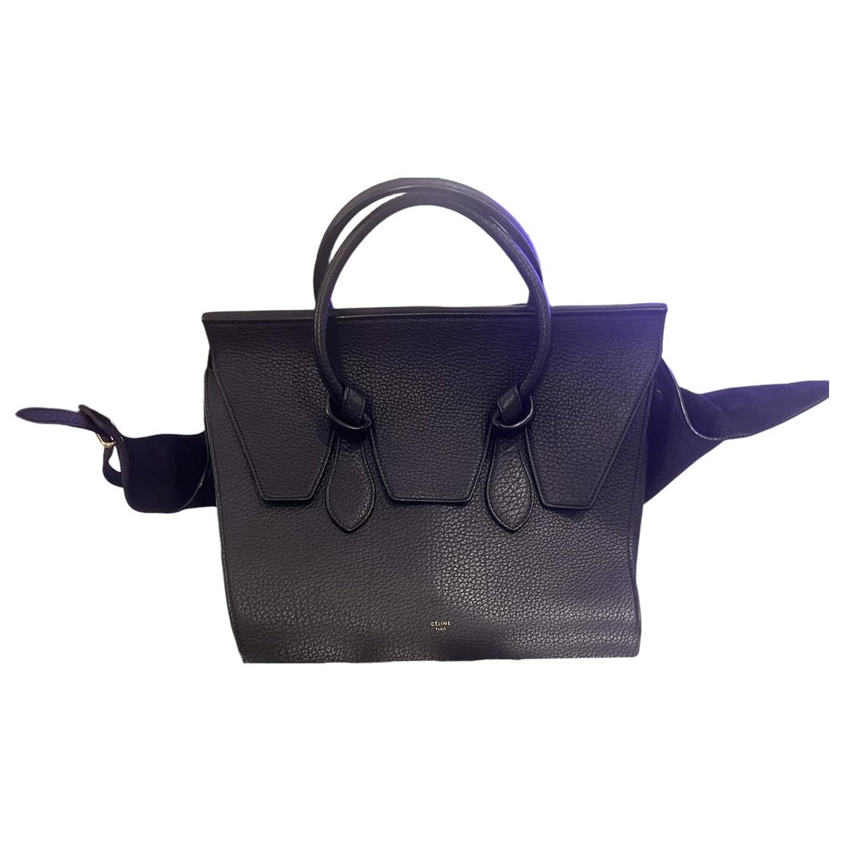 Tie leather handbag