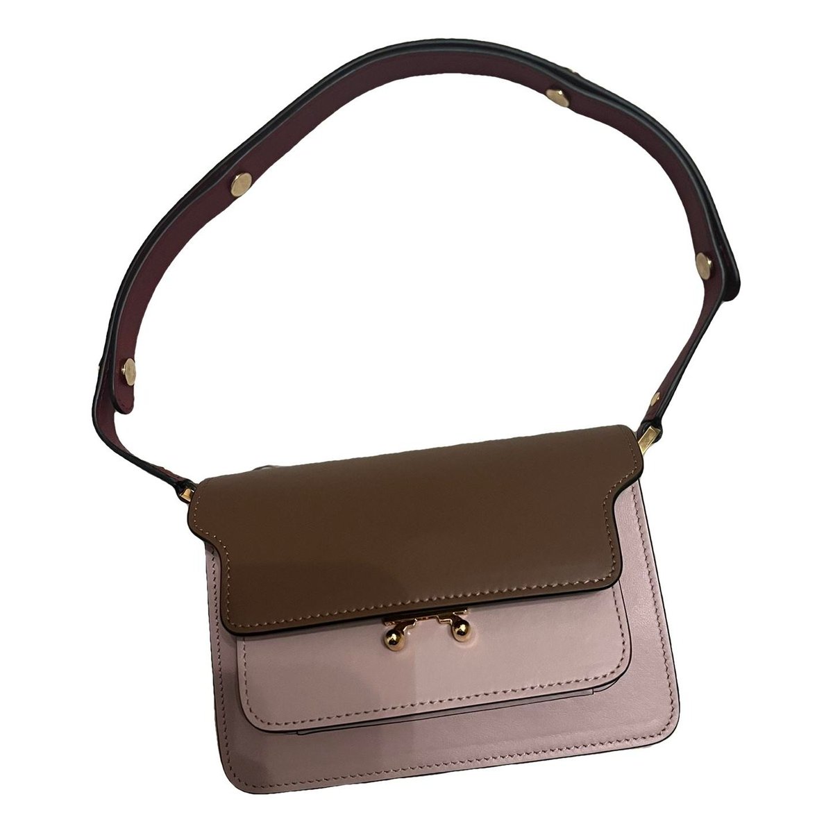 Trunk leather crossbody bag