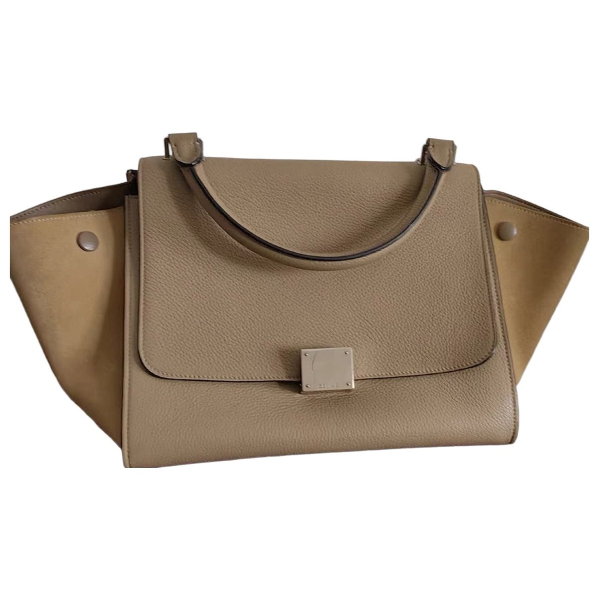 Trapèze leather handbag