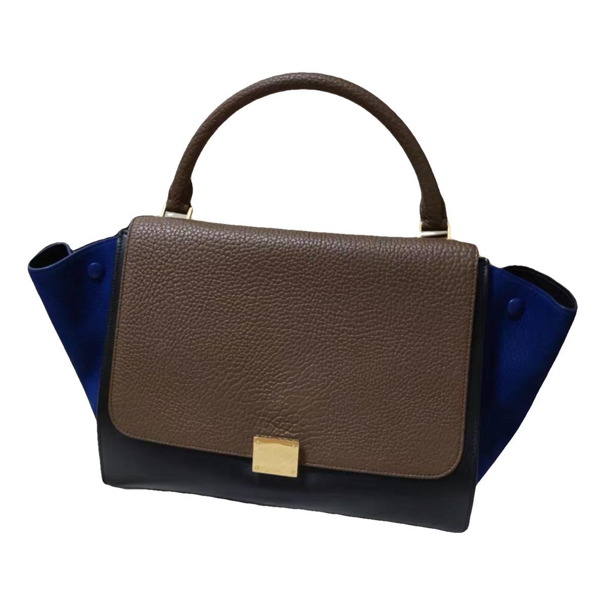 Trapèze leather handbag