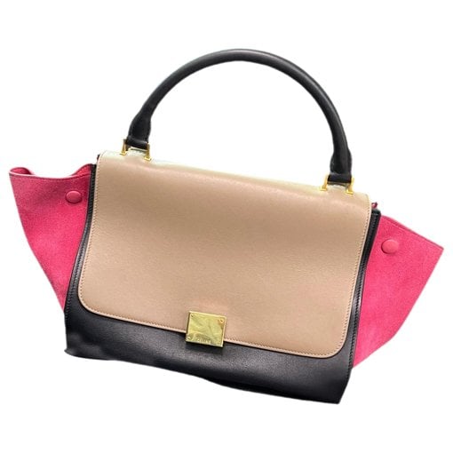 Trapèze leather handbag