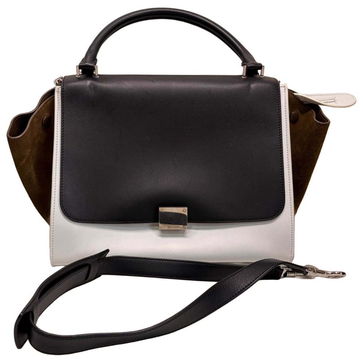 Trapèze leather handbag