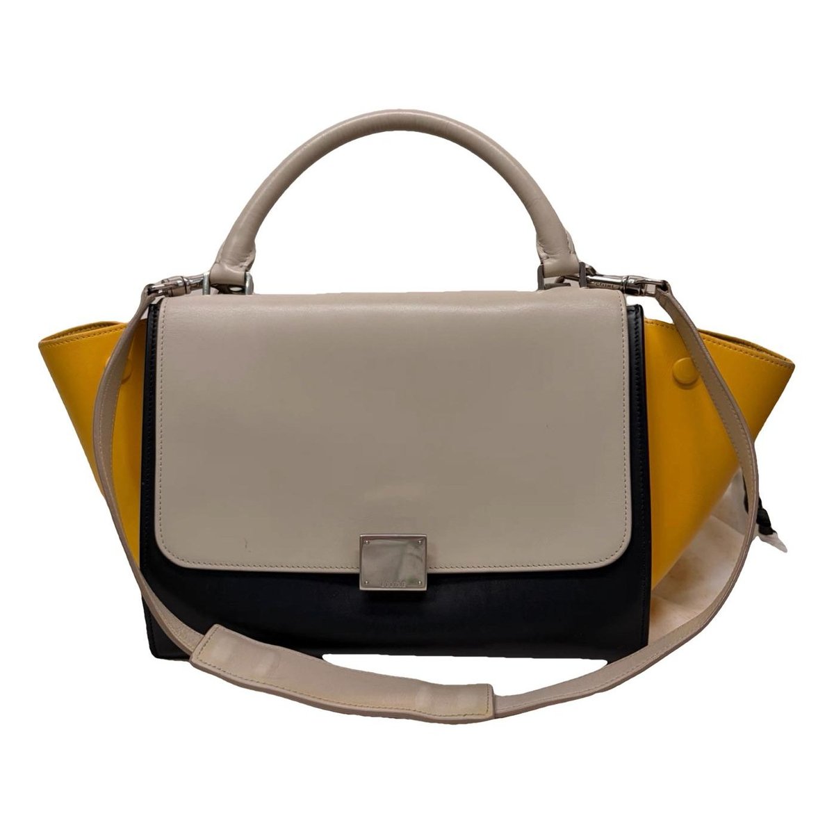 Trapèze leather handbag