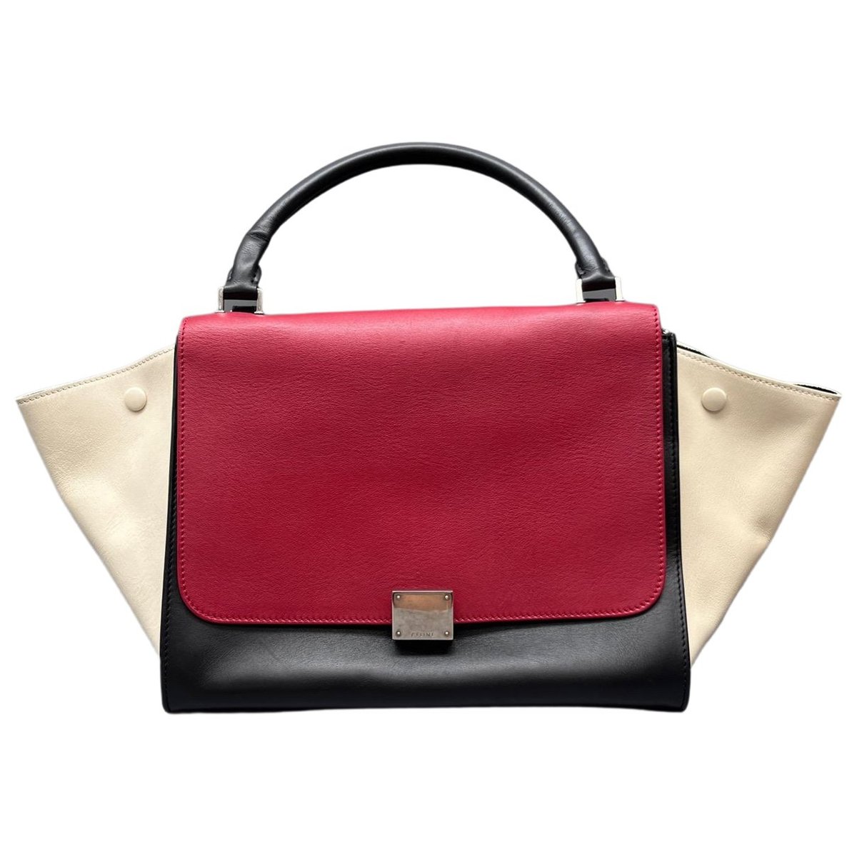Trapèze leather handbag