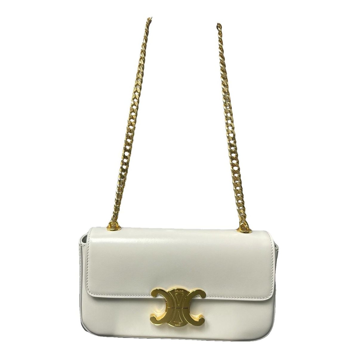 Triomphe chain leather handbag
