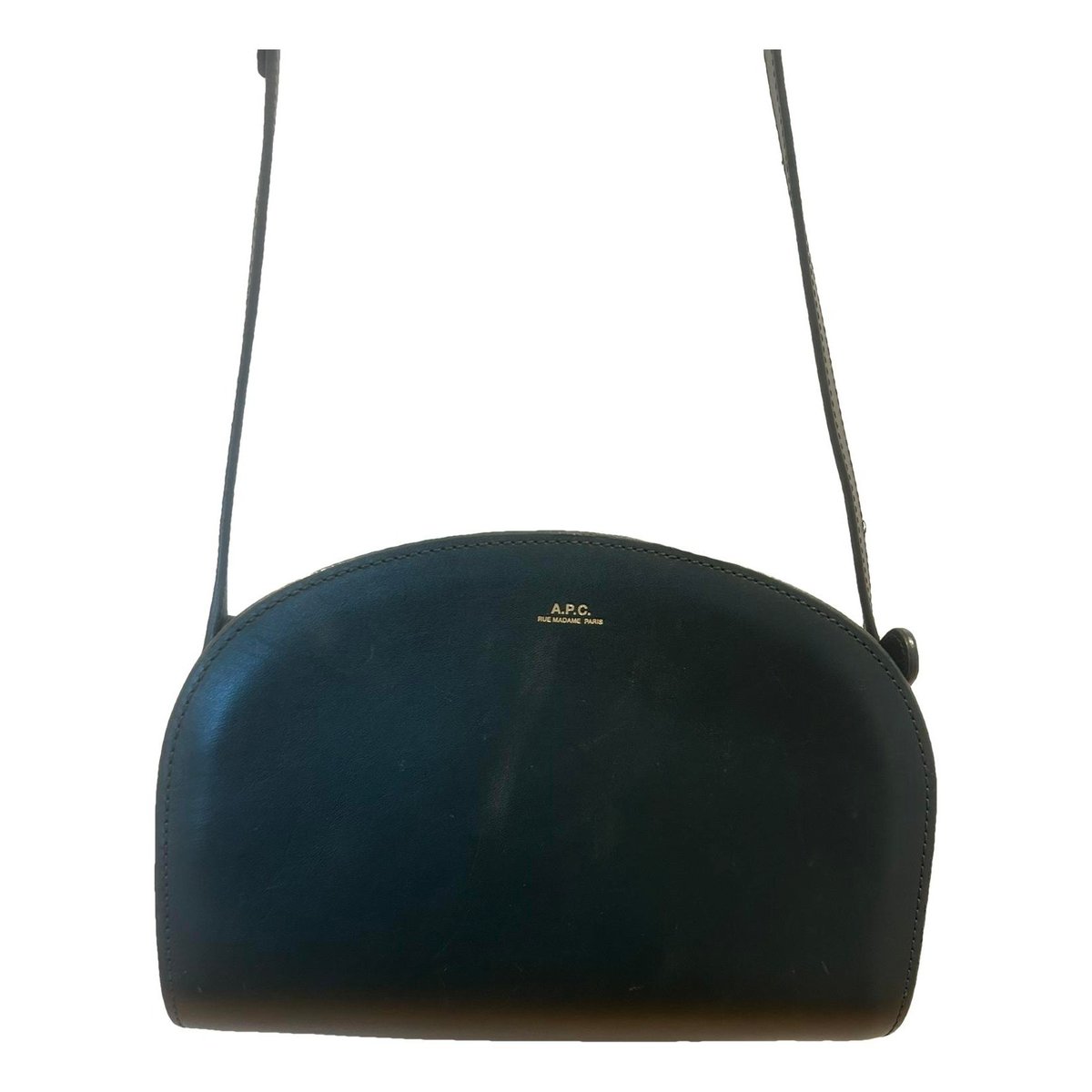 Demi-lune leather handbag