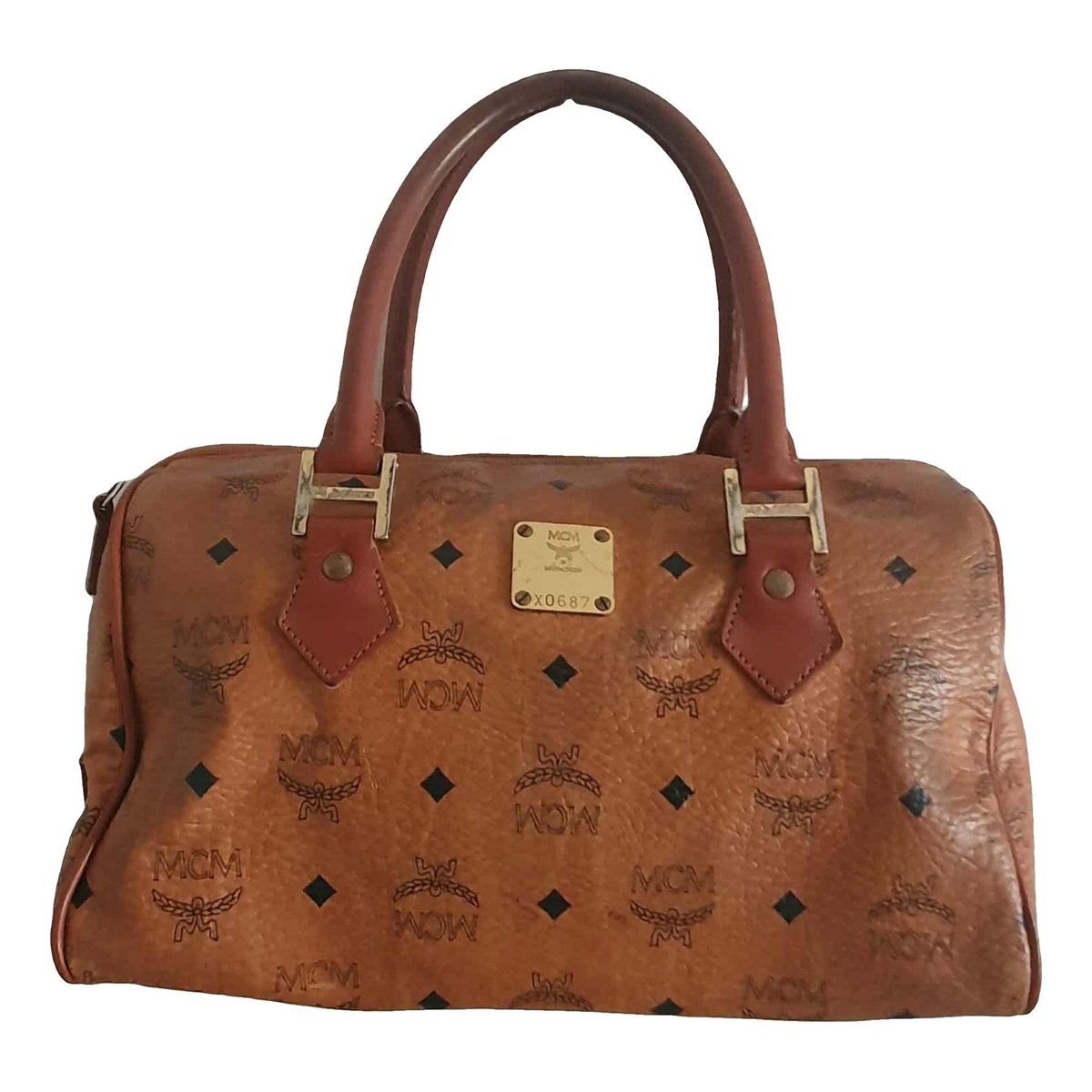 Boston leather bowling bag