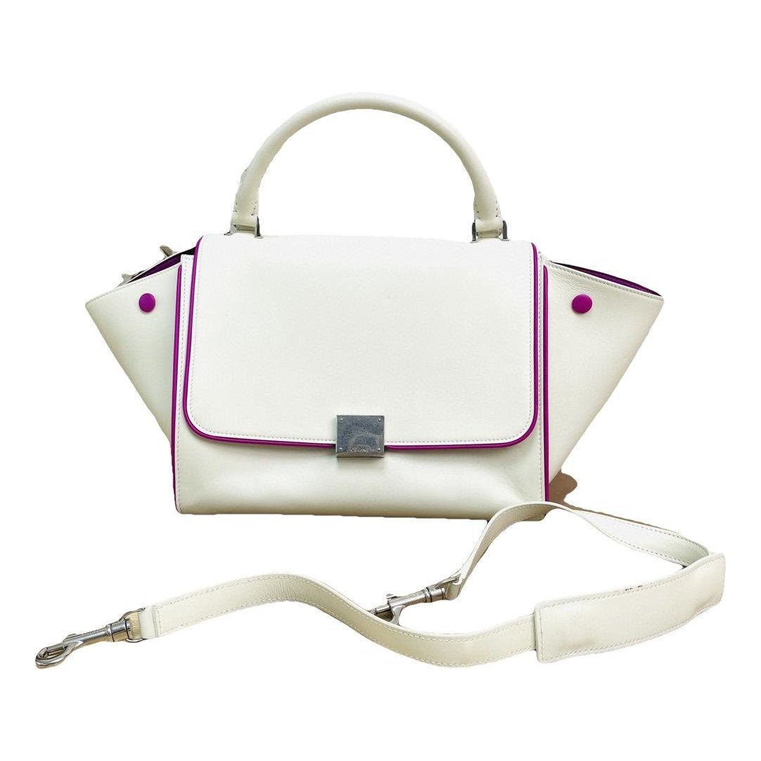 Trapèze leather handbag