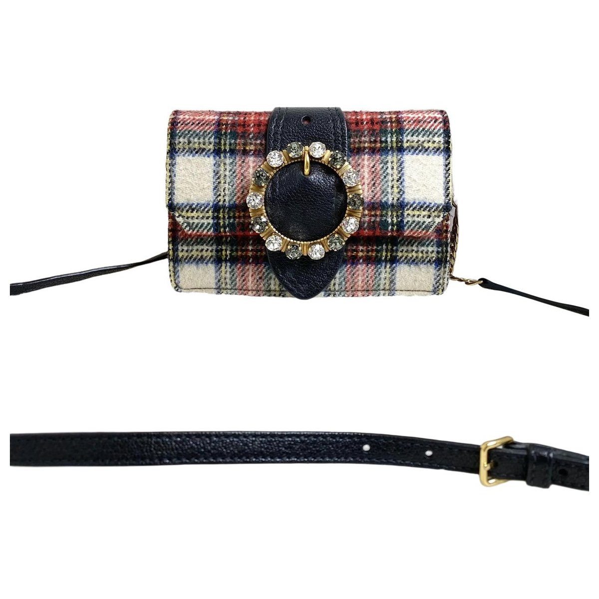 Miu Lady cloth crossbody bag