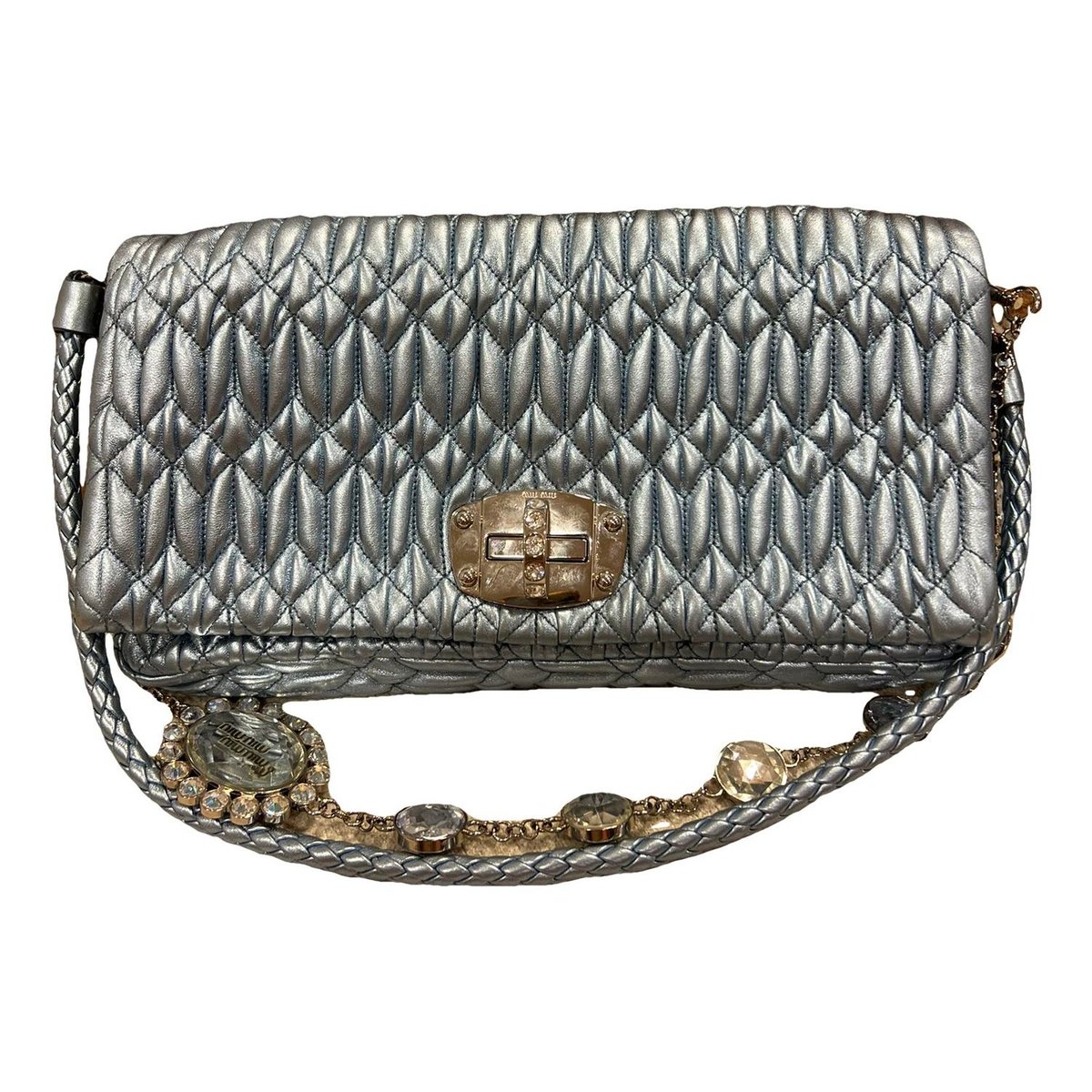 Miu Crystal leather handbag
