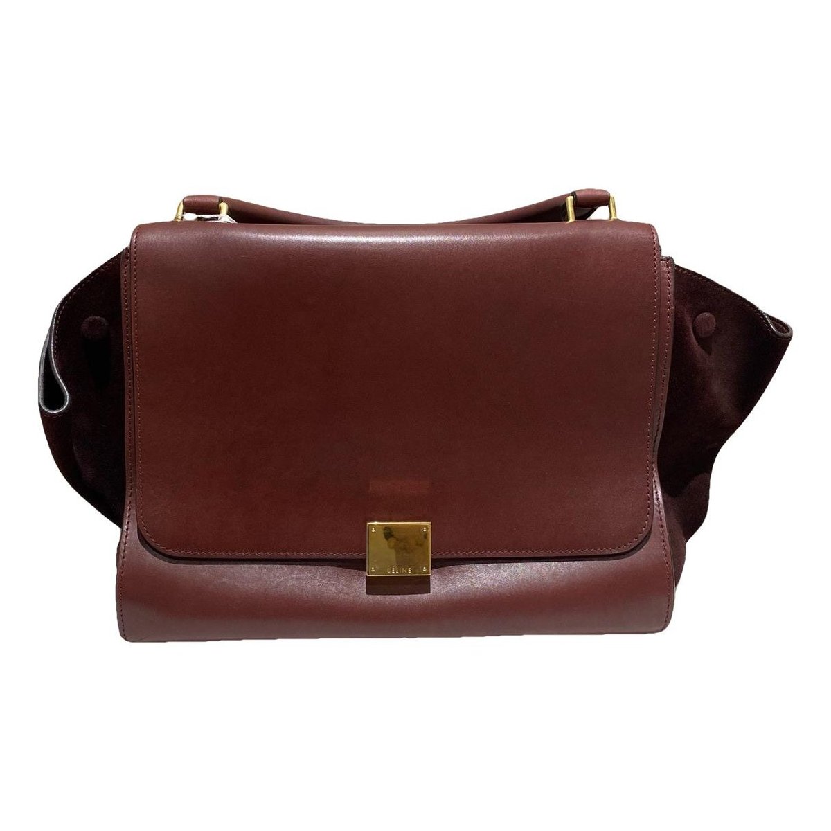 Trapèze leather handbag