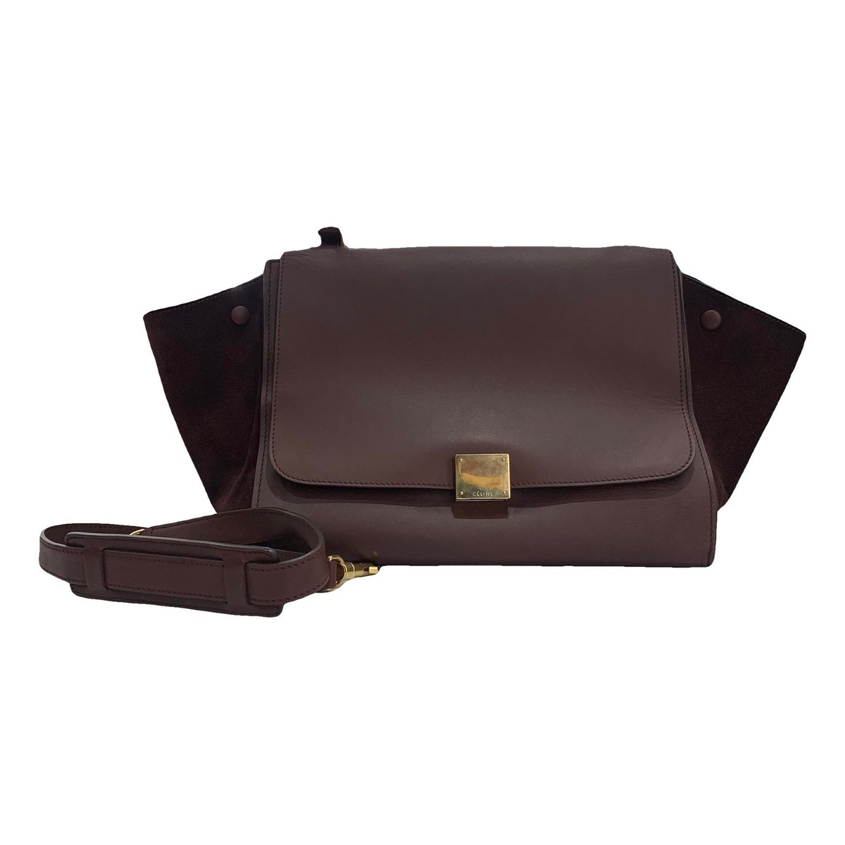 Trapèze leather handbag