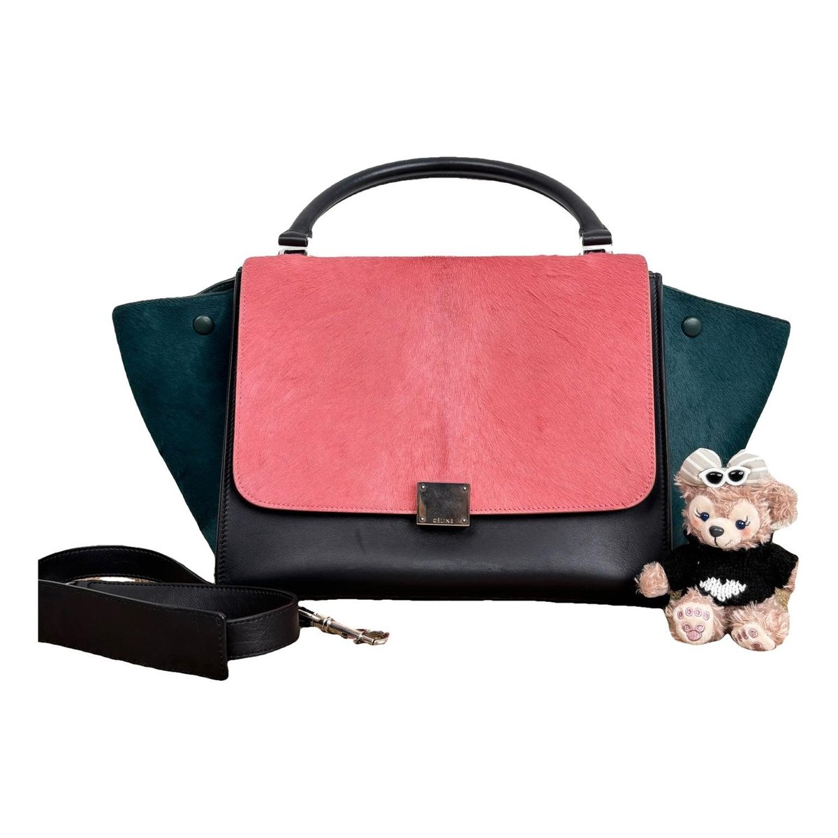 Trapèze leather handbag