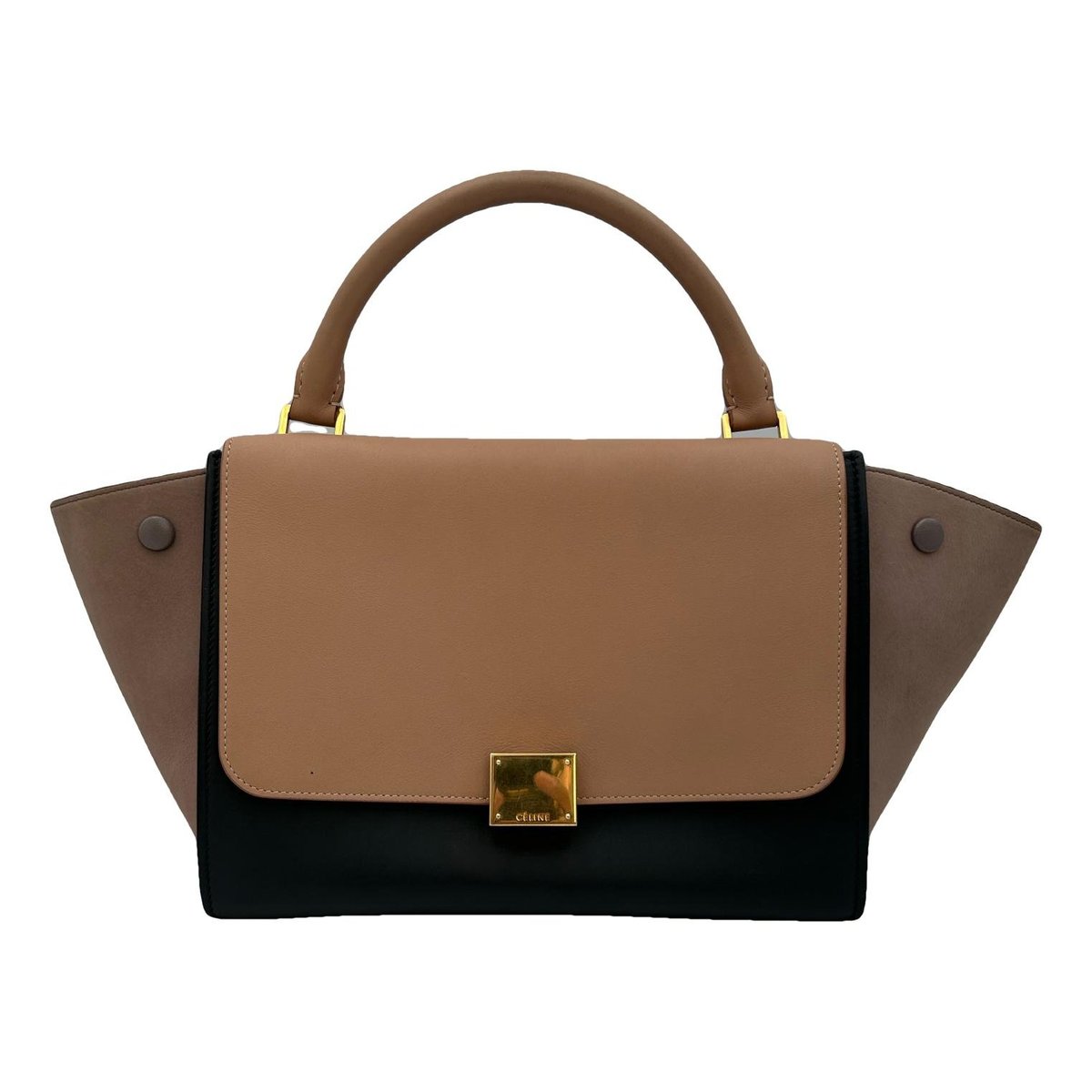 Trapèze leather handbag