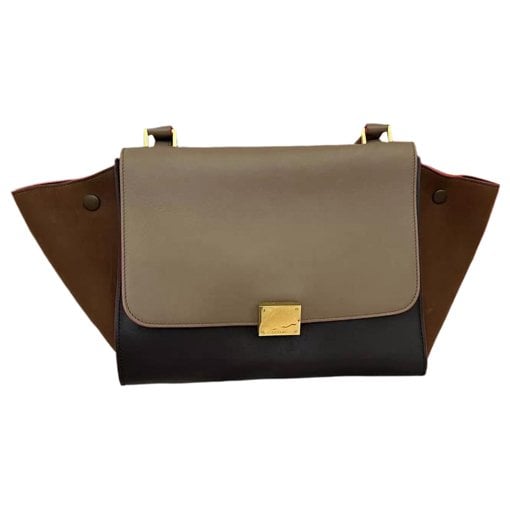 Trapèze leather handbag